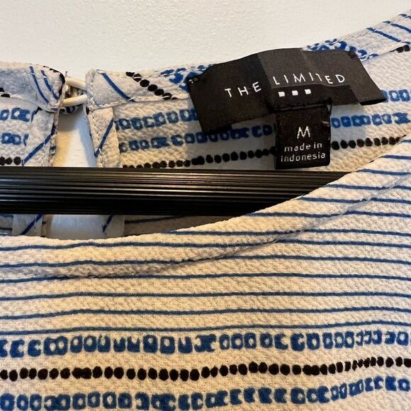 THE LIMITED square stripe tunic oversized arms, Size M Blues & Cream - Picture 3 of 9